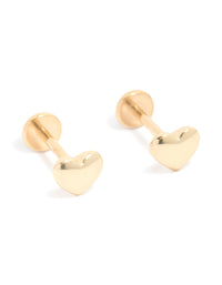 Gold Plated Titanium Heart Flat Back Studs - link has visual effect only