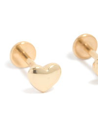 Gold Plated Titanium Heart Flat Back Studs - link has visual effect only