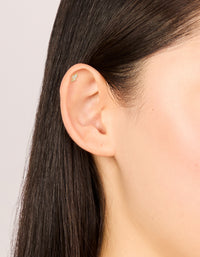 Gold Plated Titanium Cubic Zirconia Marquise Cluster Flat Back Studs - link has visual effect only