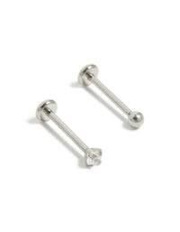 Titanium Cubic Zirconia Threadless Flat Back Nose Studs - link has visual effect only