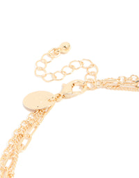Gold Diamante Chain Anklet & Toe Rings Set - link has visual effect only