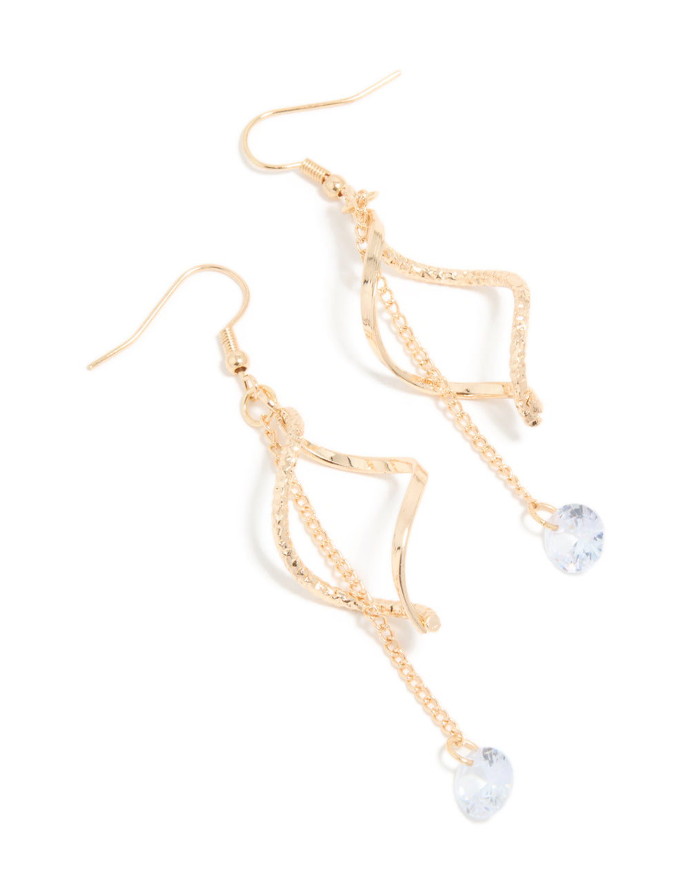 Gold Swirled Drop Earrings