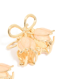 Gold Double Tulips Bow Claw Clips 2-Pack - link has visual effect only