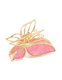 Gold & Pink Acrylic Butterfly Claw Clip - link has visual effect only