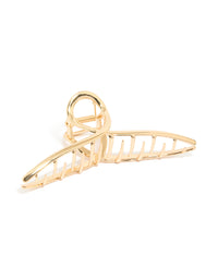 Crafted from solid gold twisted loop claw clip front view - link has visual effect only