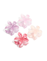 Pink & Purple Clear Edge Frangipani Claw Clips 4-Pack - link has visual effect only