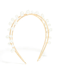 Gold Scattered Pearl Double Headband - link has visual effect only