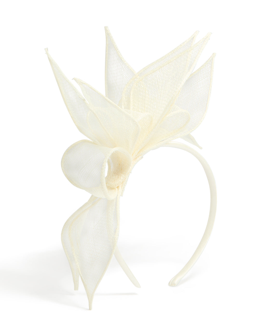 Cream Sinamay Fabric  Flower & Leaf Fascinator