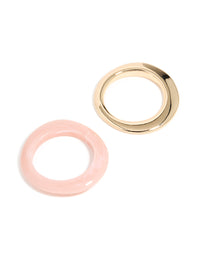 Featuring a 2-pack of chunky acrylic bangles in gold and pink front view - link has visual effect only