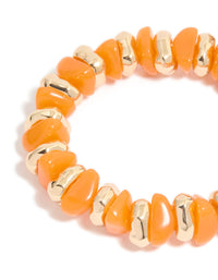 Gold & Orange Beaded Stretch Bracelets 2-Pack - link has visual effect only