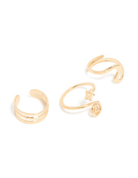 Gold Layered & Swirl Toe Rings 3-Pack - link has visual effect only