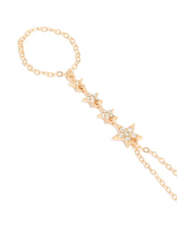 Gold Diamante Star Celestial Layered Hand Chain - link has visual effect only