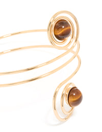Gold Swirl & Brown Stones Arm Cuff - link has visual effect only