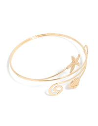 Gold Starfish & Shell Arm Cuff - link has visual effect only