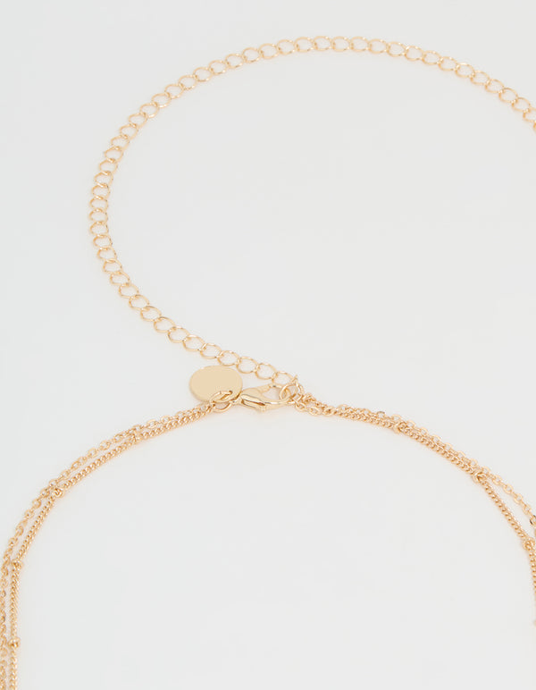 Gold Multicoloured Semiprecious Stone Waist Chain.