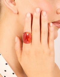 Brown Acrylic & Flower Rings 3-Pack - link has visual effect only