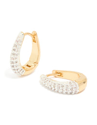 Mixed Metal Plated Small Cubic Zirconia Teardrop Huggie Earrings - link has visual effect only
