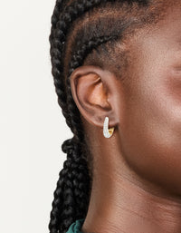Mixed Metal Plated Small Cubic Zirconia Teardrop Huggie Earrings - link has visual effect only