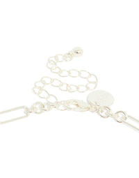 Silver Plated Long Figaro Chain Necklace - link has visual effect only