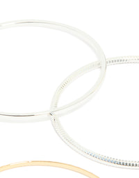 Mixed Metal Flat Bangles 4-Pack - link has visual effect only