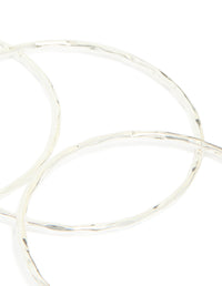 Silver Plated Textured Bangles 5-Pack - link has visual effect only