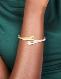Mixed Metal Plated Wrap Around Bangle - link has visual effect only