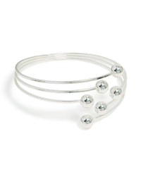 Silver Ball Layered Wrap Around Bangle - link has visual effect only