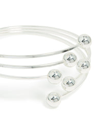 Silver Ball Layered Wrap Around Bangle - link has visual effect only