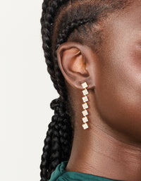 Gold Plated Cubic Zirconia Multi Flower Drop Earrings - link has visual effect only