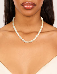 Silver Plated Pearl  Fireball Pearl Necklace - link has visual effect only