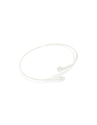 Silver Plated Cubic Zirconia Floating Wrap Around Bangle - link has visual effect only