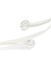 Silver Plated Cubic Zirconia Floating Wrap Around Bangle - link has visual effect only