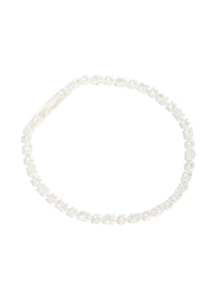 Silver Plated Cubic Zirconia Dainty Oval Tennis Bracelet - link has visual effect only
