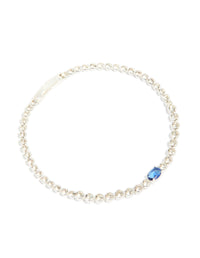 Silver Plated Sapphire Cubic Zirconia Oval Tennis Bracelet - link has visual effect only