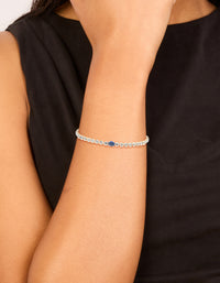 Silver Plated Sapphire Cubic Zirconia Oval Tennis Bracelet - link has visual effect only