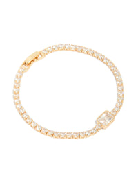 Gold Plated Cubic Zirconia Rectangle Tennis Bracelet - link has visual effect only
