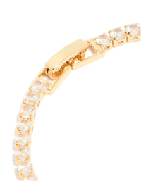 Gold Plated Cubic Zirconia Rectangle Tennis Bracelet - link has visual effect only
