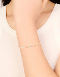 Gold Plated Cubic Zirconia Mini Tennis Toggle Bracelet - link has visual effect only
