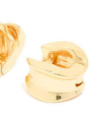 Gold Plated Organic Thick Huggie Earrings - link has visual effect only