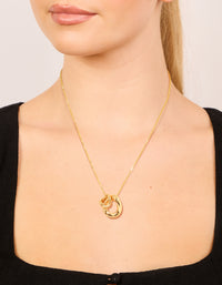 Gold Plated Small Double Organic Charm Necklace - link has visual effect only