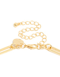 Gold Plated Diamante Bezel Teardrop Chain Necklace - link has visual effect only