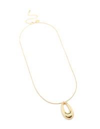 Featuring a gold plated modern organic pendant statement necklace front view - link has visual effect only