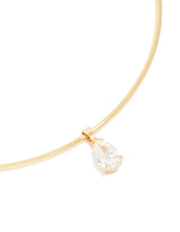 Gold Plated Cubic Zirconia Teardrop Torque Necklace - link has visual effect only