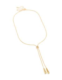 Gold Plated Adjustable Teardrop End Toggle Necklace - link has visual effect only