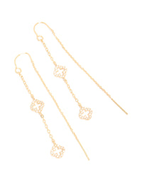 Gold Plated Cubic Zirconia Flower Thread Through Earrings - link has visual effect only