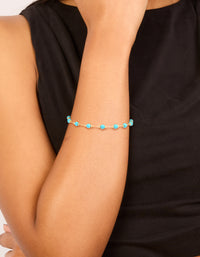 Gold Plated Turquoise Semi Precious Stone Bracelet - link has visual effect only
