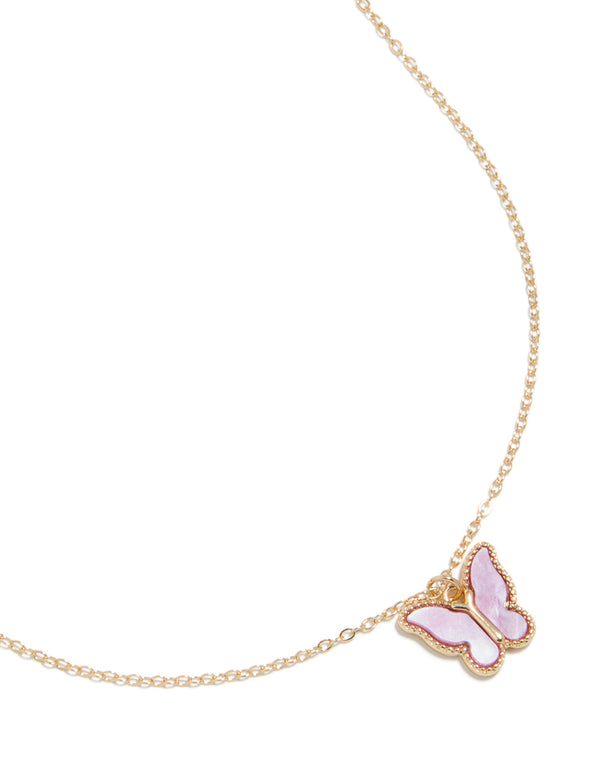 Gold Butterfly Pendant Necklace