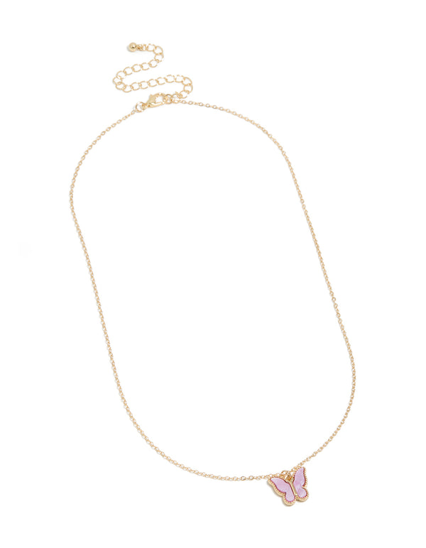 Gold Butterfly Pendant Necklace
