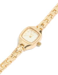 Gold Vintage Mini Square Watch - link has visual effect only