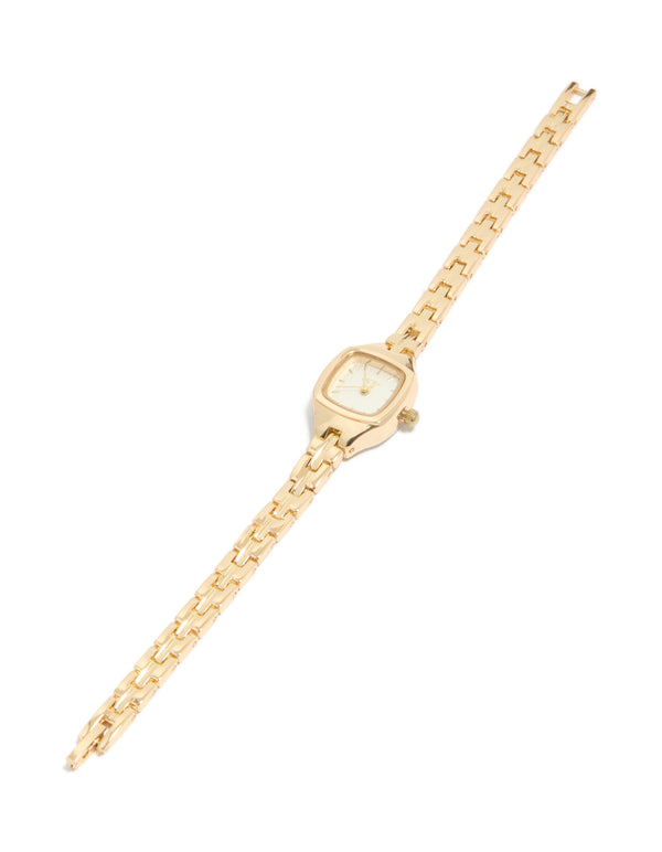 Gold Vintage Mini Square Watch